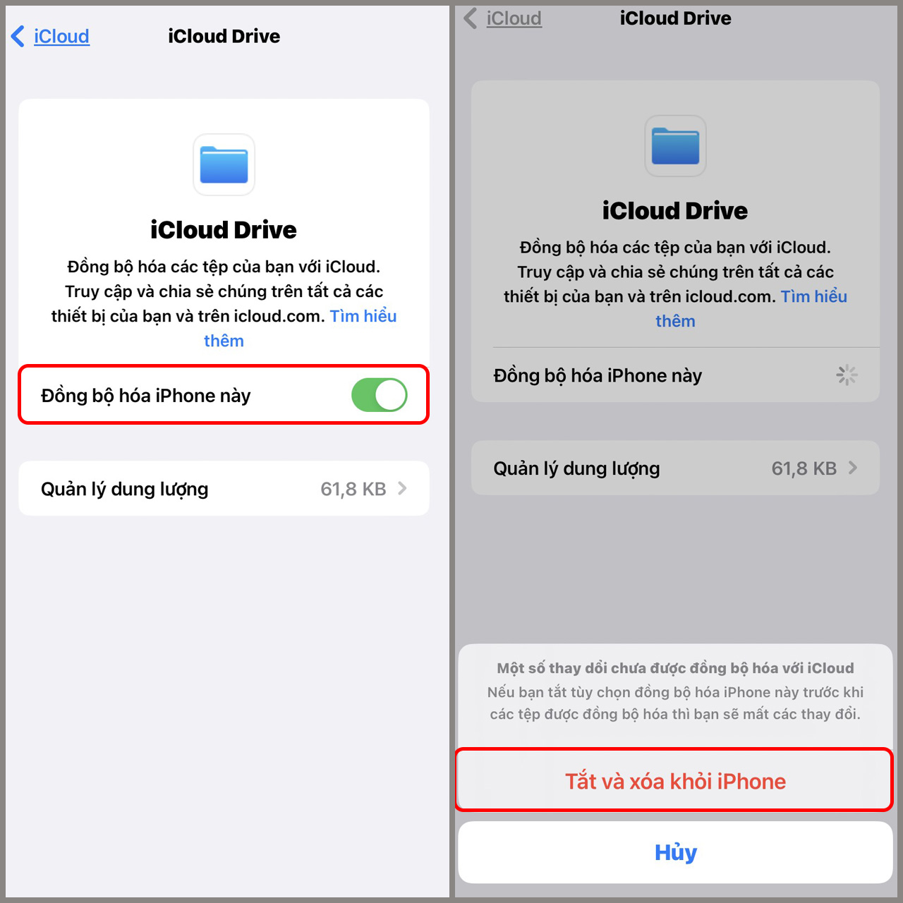  Vô hiệu hóa iCloud